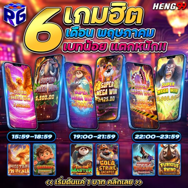 รูปภาพ6เกมฮิตค่ายRG SLOTของ heng99