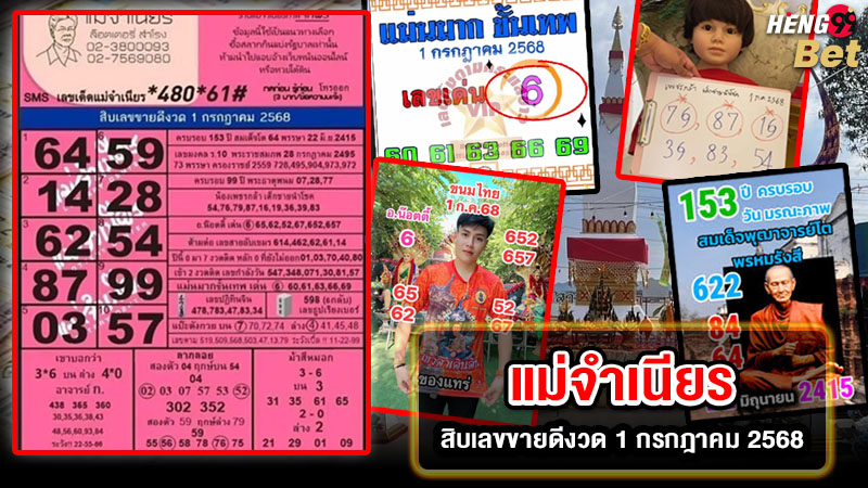 รูปภาพหวยแม่จำเนียร สิบอันดับเลขขายดีของ heng99