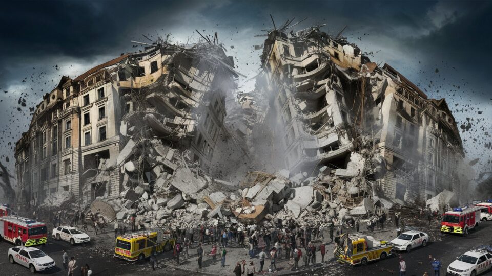 รูปภาพแผ่นดินไหวตึกถล่ม